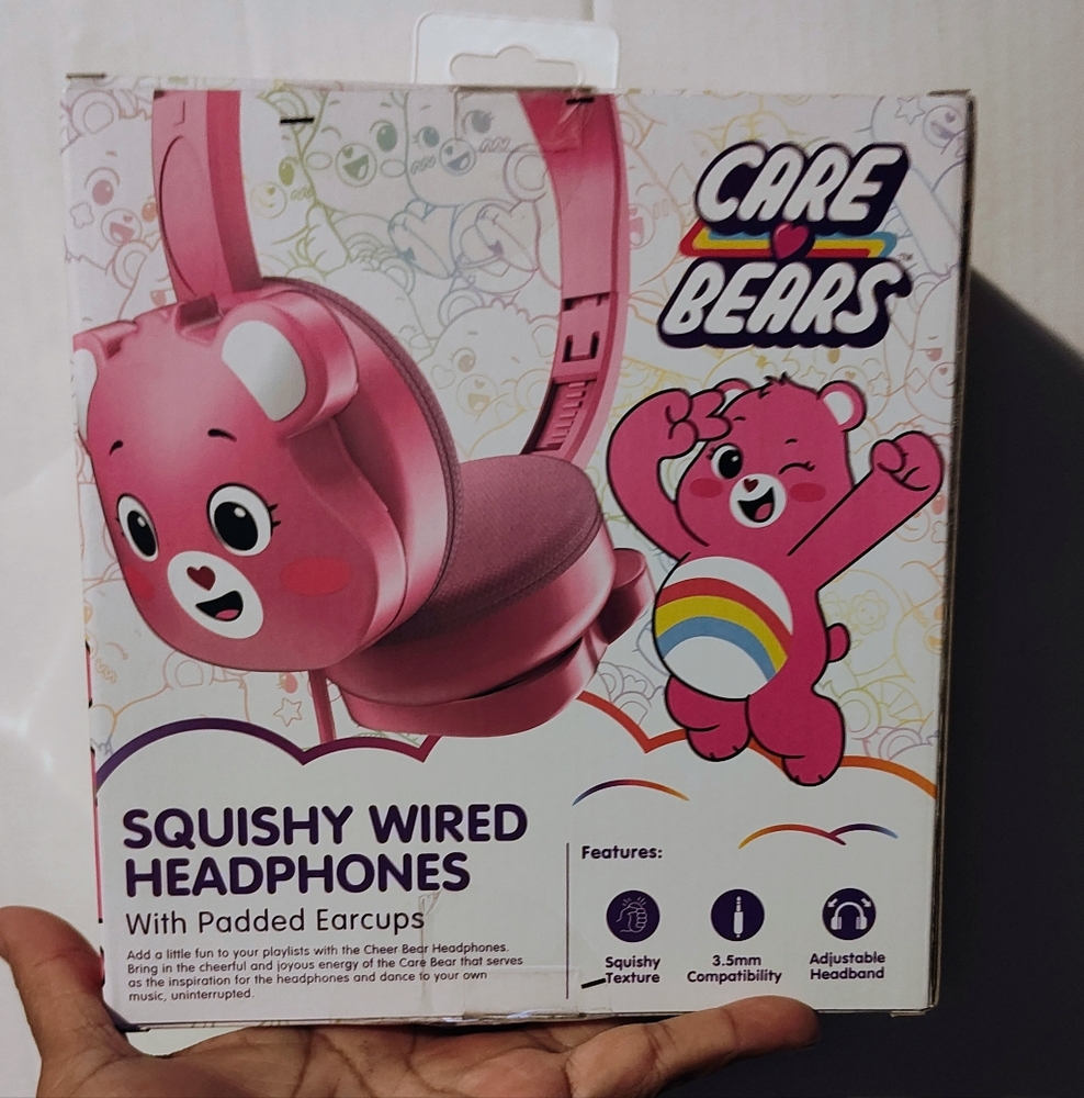 Care Bears Pink On-Ear Headphones with Plush Design - Picture 2 of 4